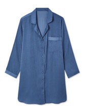 George Plus Women&#39;s Notch Collar Night Shirt  Pigeon Blue 3X New - $19.99