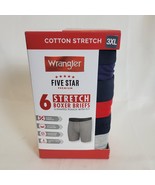 Wrangler Men&#39;s Premium Stretch Boxer Briefs With Contoured U Pouch 6pk 3... - $363.93 MXN