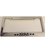 Aloha with Flowery Flowers   - Chrome License Plate Frame -  Hawaiian Ha... - $21.99
