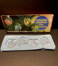 Shimmering Christmas Tree Ornaments Bells &amp; Deer - £4.81 GBP