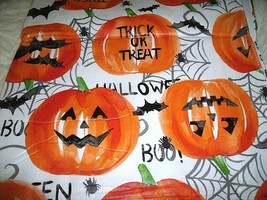 New Halloween Pumpkins Bats Tablecloth 52 X 70 Trick Or Treat Spider Webs - £15.78 GBP