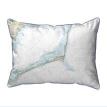 Betsy Drake Cape Hatteras, NC Nautical Map Large Corded Indoor Outdoor Pillow - £42.63 GBP