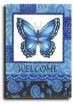 Blue Patterned Butterfly Toland Art Banner - £19.18 GBP