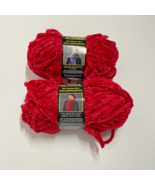 Lot 2 Skeins CARON GLIMMER BULKY FASHION YARN - RED 0005 Crochet Knitting - £5.71 GBP