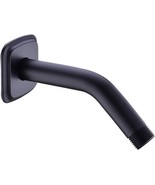 Trustmi 6-Inch Angled Shower Arm With Flange, Solid Stainless, Matte Black - $53.39 CAD