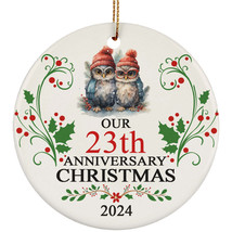 Cute Owl Couple Ornament Our 23th Anniversary Christmas 23 Years Together Gift - £12.72 GBP