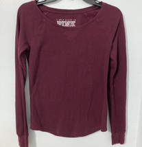 Victoria’s Secret Pink Small Burgundy Long Sleeve Shirt ” I Only Sleep i... - £10.77 GBP