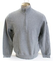 Michael Kors Heather Gray 1/4 Zip Long Sleeve Cotton Sweater Men&#39;s NWT - $128.99