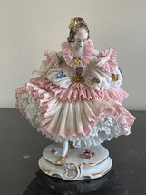 Antique Dresden Germany Volkstedt Lace Porcelain Figurine - £454.75 GBP