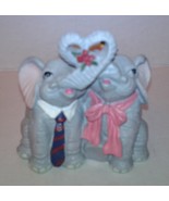 1997 Luckyphants #1026 Kissing Elephant Couple Heart Trunk - Rare! - $11.95
