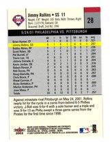 2003 Fleer Box Score #28 Jimmy Rollins Philadelphia Phillies - $3.00