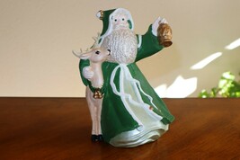 Vintage 1992 Deer Lantern Figurine Santa Claus Father Christmas Painted ... - $20.00