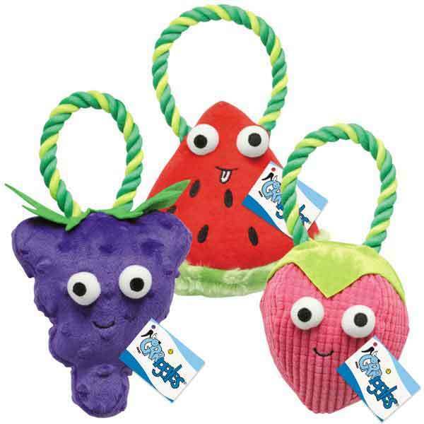 Happy Fruit Plush Rope Toy For Dogs Strawberry Watermelon Grape OR All 3 Toys - £8.85 GBP - £19.29 GBP