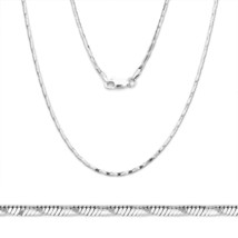 1.6mm Men/Women&#39;s 925 Silver Herringbone Link Chain Snake Rope Italian Necklace - £55.78 GBP