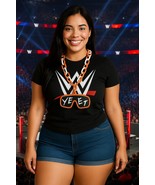 Red Jey Uso Yeet Glasses WWE Wrestling Necklace Chain 15&quot; Raised Texture... - $87.80