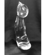 VTG Clear Pressed Glass Sitting Cat Paperweight Figurine Art Glass (5in ... - £9.51 GBP