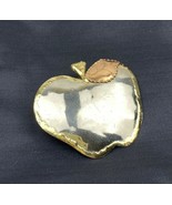 Mixed Metal Brass Copper 3&quot; Apple Pendant Brooch Pin Made in Mexico Vint... - £18.36 GBP