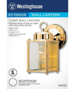 Westinghouse 66936 Square 1-Light Wall Lantern w/Glass Panels Polished B... - $412.32 MXN
