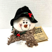 Vintage Giftcraft Handcrafted Plush Snowman Among Friends Christmas Ornament Tag - £8.62 GBP