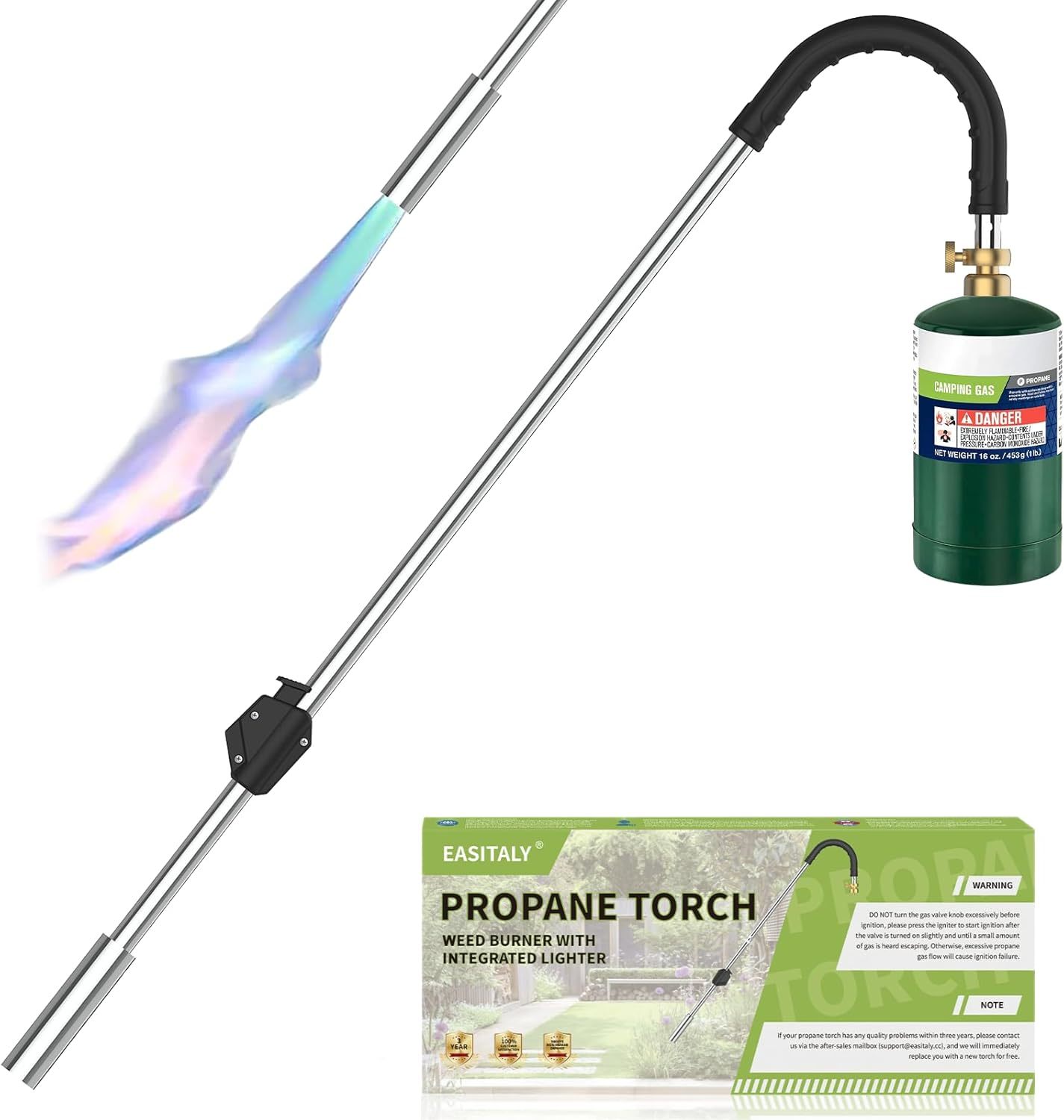 Weed Torch Propane Burner,80,000Btu Blow Torch,35&quot; Long Arm, Fuel Not In... - $51.99