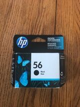 New Factory Sealed Genuine HP 56 Black Ink Cartridge C6656AN Option 140 - $37.52 CAD