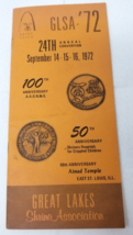 Great Lakes Shriners Association 1972 24th Annual Convention Brochure - $18.95