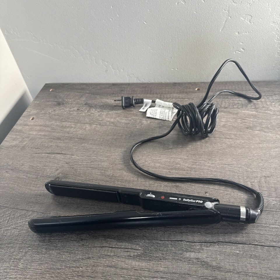 BaByliss PRO #BP9557 Porcelain Ceramic Plate Black Flat 1" Straightening Iron Item image 4