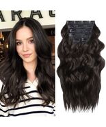 BHF 20in Wavy Clip In Synthetic Hair Extensions Full Head 6pcs Dark Brown - $85.49 MXN