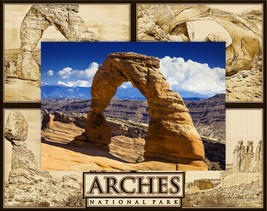 Arches National Park Montage Laser Engraved Wood Picture Frame Landscape (4 x 6) - £23.97 GBP