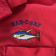 Vintage Polo Shirt Womens Small Nan-C-Ray Fish Logo Red Made In USA - £18.36 GBP