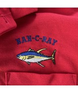 Vintage Polo Shirt Womens Small Nan-C-Ray Fish Logo Red Made In USA - £18.54 GBP