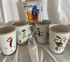 Sakura Glamour Girls Set Of Four Stoneware Cups Mugs And Narwhal Tea Inf... - $24.00