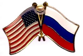 AES USA American &amp; Russia Country Flag Bike Hat Cap Lapel Pin - £2.29 GBP