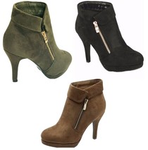 Top Moda George-40 Women&#39;s Folded Ankle Wrap Booties Fashion Ankle Boots - £26.98 GBP