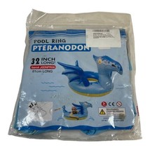 Vintage Dinosaur Pool Floaty Inflatable Pteranodon Blue Pool Ring 32” Party Gift - £14.97 GBP