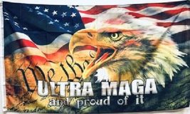 3X5 Ultra Maga And Proud Of It Eagle We The People Trump 2024 Patriotic Flag - £3.64 GBP