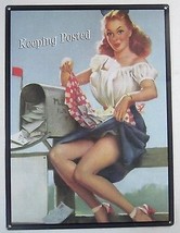 Keeping Posted Mail Pin Up Retro Classic Metal Sign - $19.95