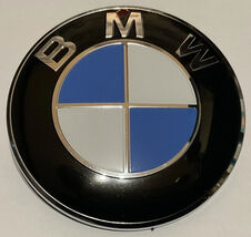 BMW 82mm Bonnet Boot Hood Trunk Emblem Badge Round Black Base - $18.30