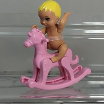 Barbie Baby on A Rocking Horse Pink  - $11.88