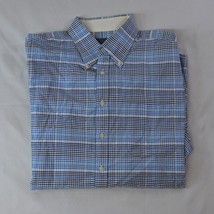 Charles Tyrwhitt XL Blue Check Oxford Weave L/S Dress Shirt - £13.30 GBP