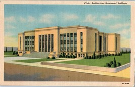Civic Auditorium Hammond Indiana Linen Postcard 1952 - £5.81 GBP