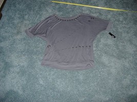 A.N.A DEMOLITION TOP BUTTON TYPE STYLE EMBELLISHMENTS GRAY SIZE XL NWT - $29.99