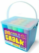Sidewalk Chalk Sets For Kids For Outside Bulk Washable Chalk Bucket 20 Pieces - £12.44 GBP
