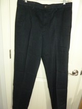 IZOD Mens Sportflex Straight Fit Flat Front Pants 36W x 34L Black 100% C... - $562.00 MXN
