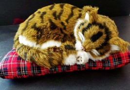 Cat on a red pillow kitty napping on a pillow decorative collectible loo... - £7.03 GBP