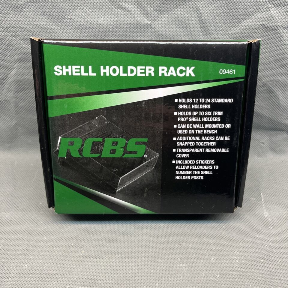 RCBS 12 Peg Shell Holder Polymer Green Clear Lid 09461 - $16.57