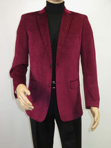 Men's Velvet Sport Coat Jacket by BASSIRI Leonardi J1042 Burgundy image 2