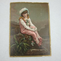 Victorian Trade Card Owen Brothers Clothiers LARGE Lovely Lady Wearing H... - £15.94 GBP