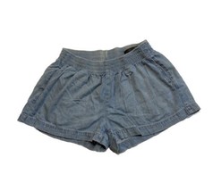 Rag &amp; Bone Chambray Elastic Waist Shorts Blue Women’s Large Pockets Cotton  - $29.03