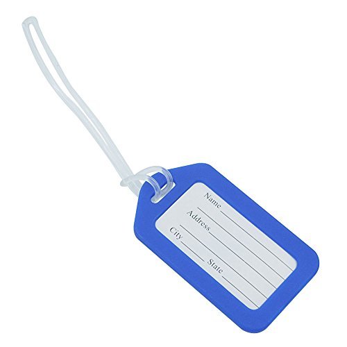 Bluemoona 10 pcs - Rigid Secure Plastic Travel Luggage Address ID Label Tag Hold